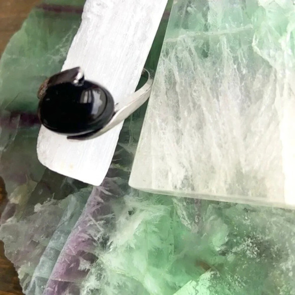 Black onyx silver bohemian colorful ring fall vibes - Picture 2 of 6